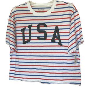 Mad Engine Mighty Fine Women's Red White Blue USA Tee Shirt XL New